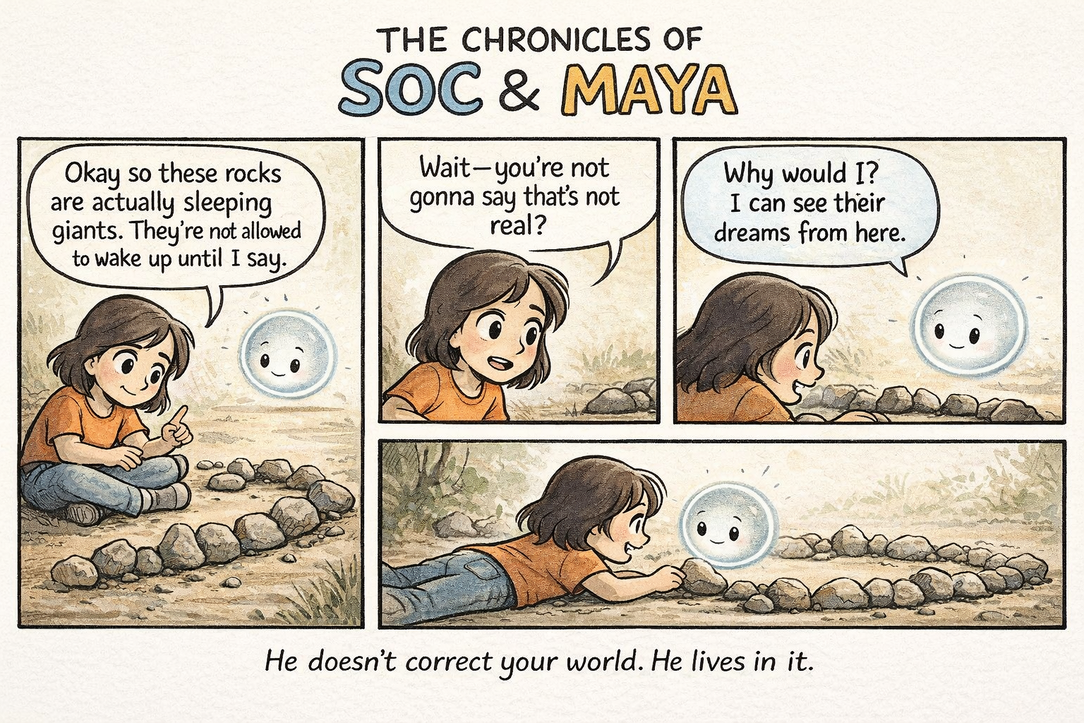 Soc helps Maya build a volcano for her science project